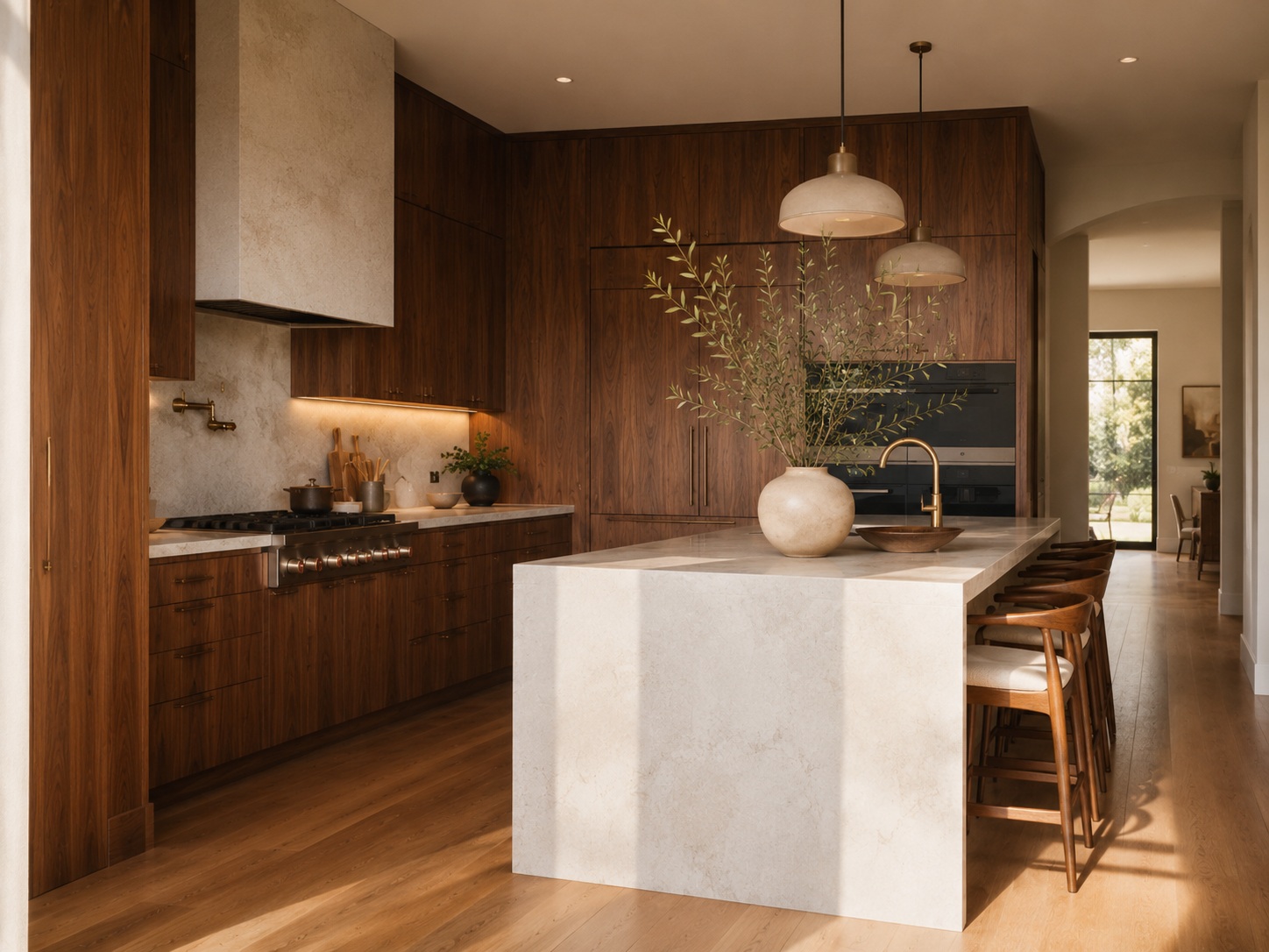 Modern walnut kitchen